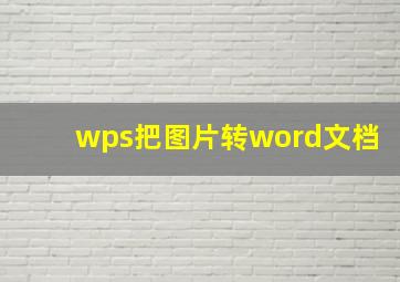 wps把图片转word文档