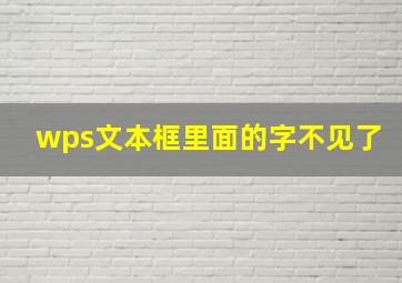 wps文本框里面的字不见了