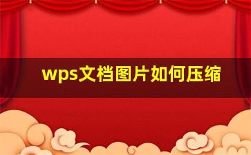 wps文档图片如何压缩