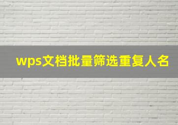 wps文档批量筛选重复人名