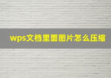 wps文档里面图片怎么压缩