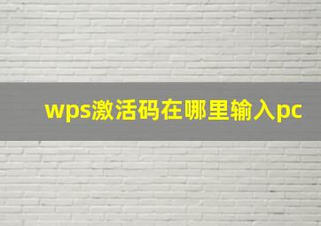 wps激活码在哪里输入pc