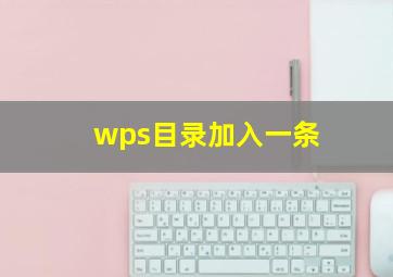 wps目录加入一条