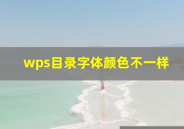 wps目录字体颜色不一样