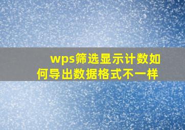 wps筛选显示计数如何导出数据格式不一样