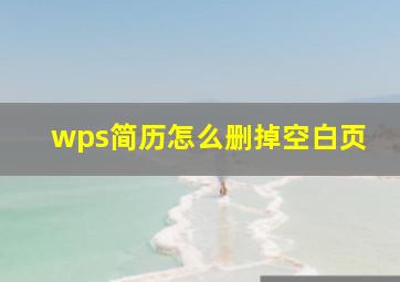 wps简历怎么删掉空白页