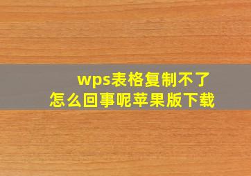 wps表格复制不了怎么回事呢苹果版下载