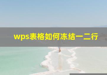 wps表格如何冻结一二行