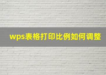 wps表格打印比例如何调整