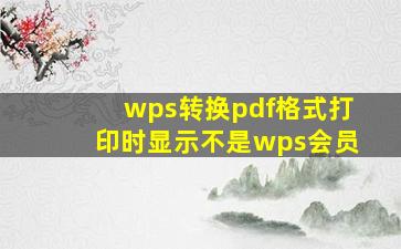 wps转换pdf格式打印时显示不是wps会员