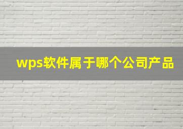 wps软件属于哪个公司产品