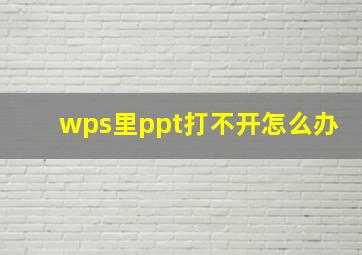 wps里ppt打不开怎么办