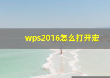 wps2016怎么打开宏