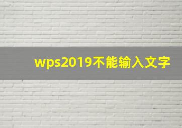 wps2019不能输入文字