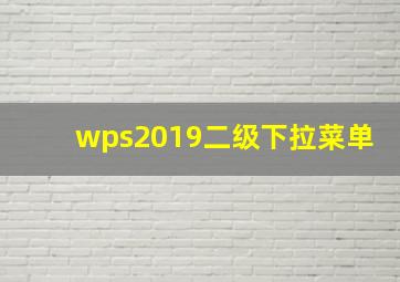 wps2019二级下拉菜单