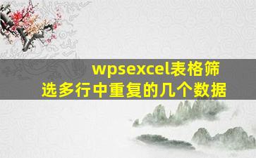 wpsexcel表格筛选多行中重复的几个数据