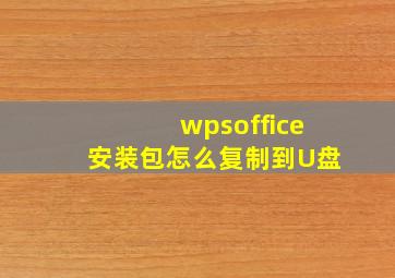 wpsoffice安装包怎么复制到U盘