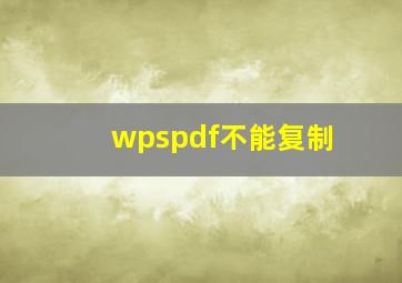 wpspdf不能复制