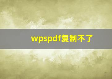 wpspdf复制不了