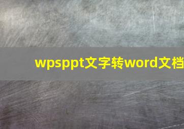 wpsppt文字转word文档