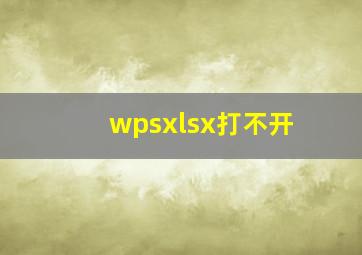 wpsxlsx打不开