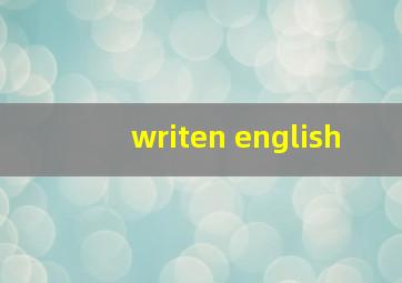 writen english