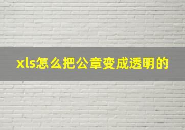 xls怎么把公章变成透明的