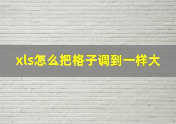 xls怎么把格子调到一样大