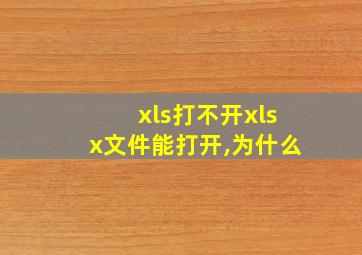 xls打不开xlsx文件能打开,为什么