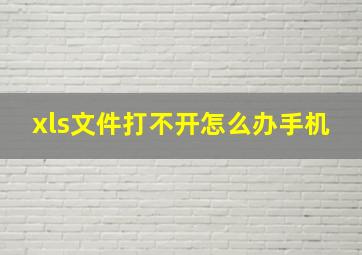 xls文件打不开怎么办手机