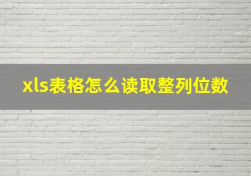 xls表格怎么读取整列位数