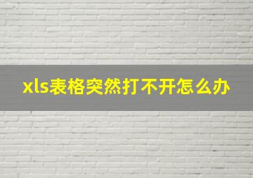 xls表格突然打不开怎么办