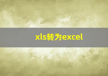 xls转为excel