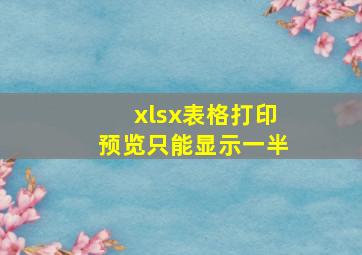 xlsx表格打印预览只能显示一半