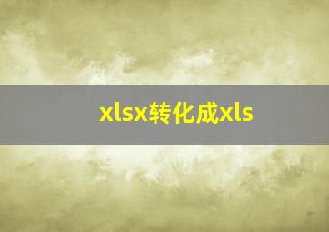 xlsx转化成xls