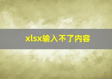 xlsx输入不了内容