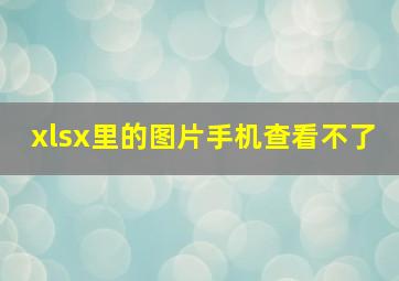 xlsx里的图片手机查看不了