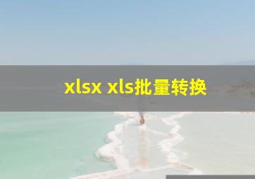 xlsx xls批量转换