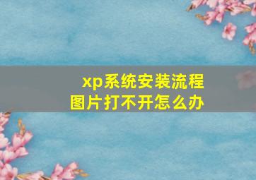 xp系统安装流程图片打不开怎么办