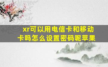 xr可以用电信卡和移动卡吗怎么设置密码呢苹果