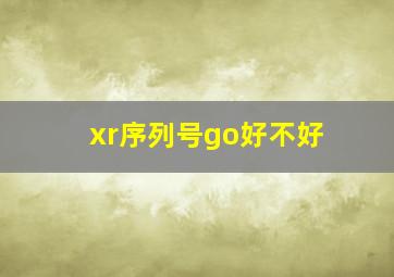 xr序列号go好不好