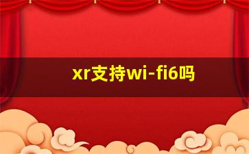 xr支持wi-fi6吗