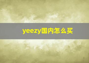 yeezy国内怎么买