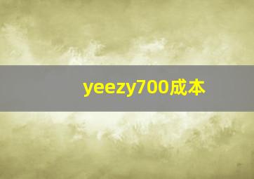 yeezy700成本