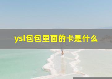 ysl包包里面的卡是什么