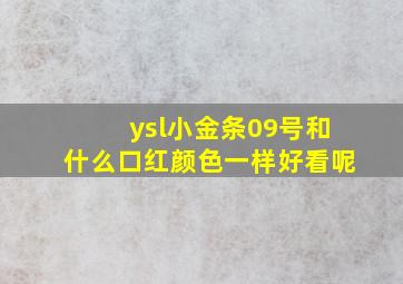 ysl小金条09号和什么口红颜色一样好看呢