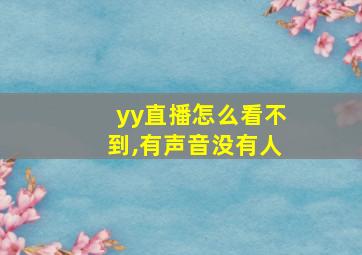 yy直播怎么看不到,有声音没有人